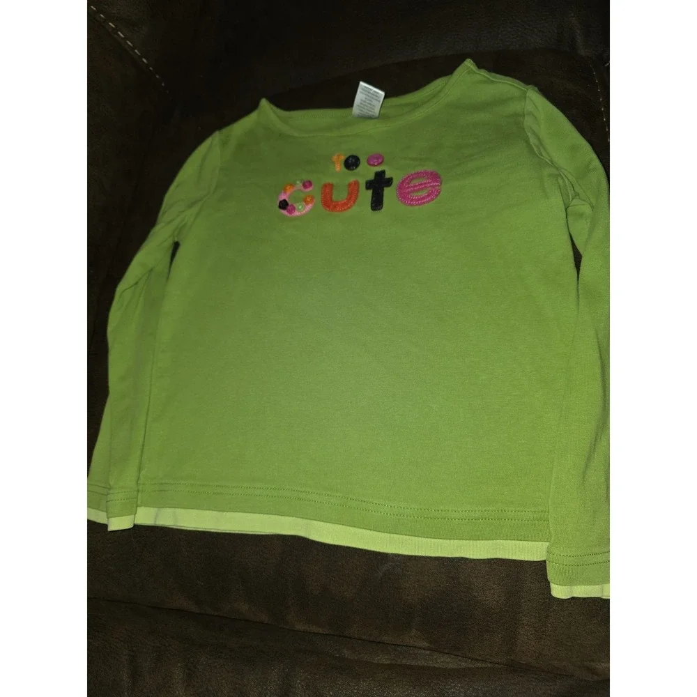 Gymboree all about buttons too cute top size 7 green